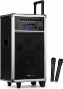 Højttalere, Mobilt lydanlæg ST-100 / 250W Bluetooth/CD/USB/SD-input, 2 trådløse mikrofoner og optagefunktion