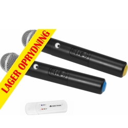 Omnitronic UWM-2HH USB Wireless Mic Set with two handheld microphones TILBUD NU