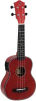 Dimavery UK-100 Soprano Ukulele, flamed red