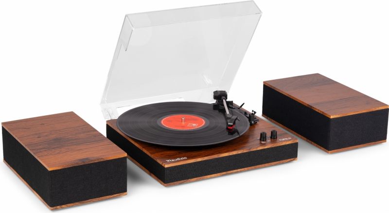 Tupelo Record Player Set BT with 2 Speakers Wood