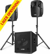 Aktivt højttalersystem MX700, 2 stk. 8" Højttalere med stativ + 12" subwoofer, inkl. kabler!