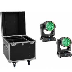 Eurolite Set 2x LED IP TMH-W285 Hypno Moving Head Wash + Flightcase with wheels