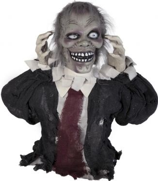 Halloween Dekoration, Animeret Figur med Lys- og Lydeffekter, Zombie Theo, 67cm
