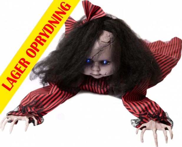 Halloween Dekoration, Animeret Figur Med Lys- og Lydeffekter, Kravlende Mathilda, 110cm