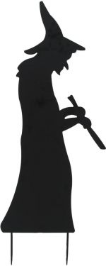 Halloween Dekoration, Silhuet af Metal Heks, 110 cm
