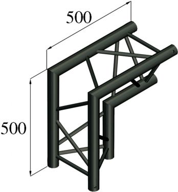 Alutruss TRILOCK S-PAC 25 2-way Corner 90°\\/ black