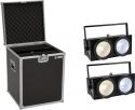Theater & Stage, Eurolite Set 2x Audience Blinder 2x100W LED COB CW/WW + Case
