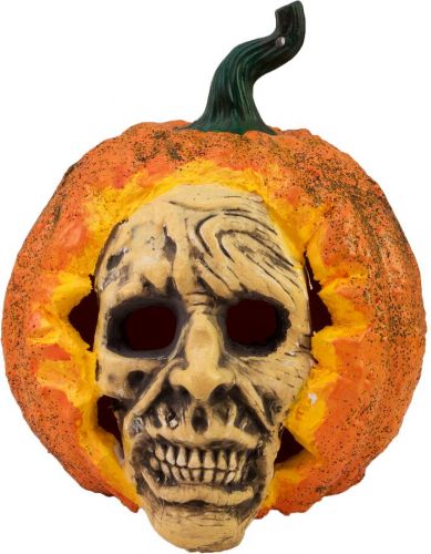 Halloween Dekoration, Figur med Lyseffekter, Uhyggeligt Kraniegræskar, 26cm