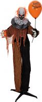 UV Lys, Halloween Dekoration, Animeret Figur Med Lys- og Lydeffekter, Uhyggelig Orange Klovn, 166cm