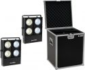 Theater & Stage, Eurolite Set 2x Audience Blinder 4x100W LED COB CW/WW + Case