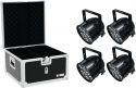 PAR 56 Lamper LED, Eurolite Set 4x LED PAR-56 QCL Short bk + EPS Case