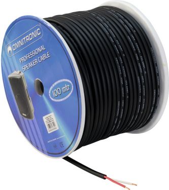 Omnitronic Speaker Cable 2x2.5 100m bk durable