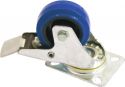 Flight Case Accessories, Roadinger Swivel Castor 80mm blue with brake