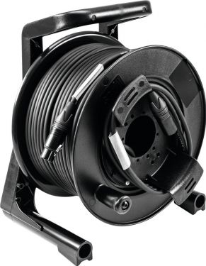 PSSO DMX Cable drum XLR 50m bk Neutrik 2x0.22