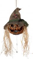 UV Lys, Halloween Dekoration, Animeret Figur Med Lys- og Lydeffekter, Besat Græskarhoved, 70cm