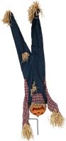 UV Lys, Halloween Dekoration, Animeret Figur med Lys- og Lydeffekter, Upside-Down Græskarmand, 153cm