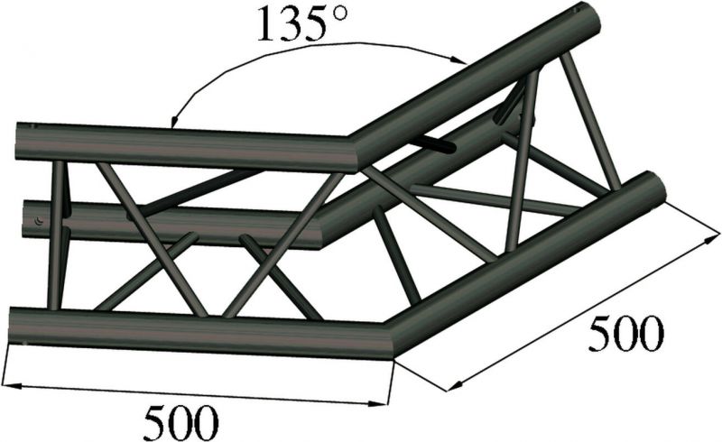 Alutruss TRILOCK S-PAC 23 2-way Corner 135°black
