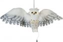 UV Lys, Halloween Dekoration, Animeret Figur med Lys- og Lydeffekter, Sneugle, 80cm