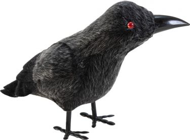 Halloween Dekoration, Ravn, Sort, 18cm