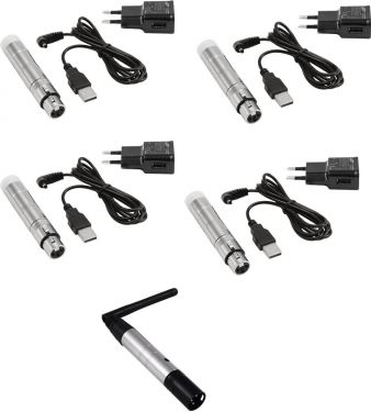 Eurolite Set QuickDMX 1x Transmitter + 4x AKKU Receiver