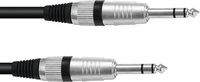 Omnitronic Jack Cable 6.3 stereo 1m bk ROAD