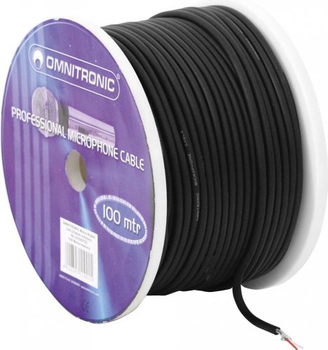 Omnitronic Microphone Cable 2x0.22 100m bk + plugs