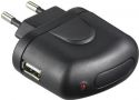 Netadapter - 100-240V til 5Vdc / 1A USB hun, Sort Netadapter - 100-240V til 5Vdc / 1A USB hun, Sort
