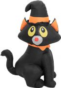 UV Lys, Halloween Dekoration, Oppustelig kattefigur, 122cm