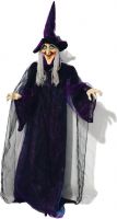 Halloween Dekoration, Animeret Figur med Lys- og Lydeffekter, Den Skumle Heks, 175cm