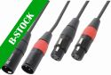 Cable 2x XLR male/female 0.5m Black "B-STOCK"
