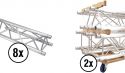 Komplette Setup, Alutruss Set TRILOCK 6082-2000 + Truss Transport Board Combi