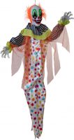 UV Lys, Halloween Dekoration, Animeret Figur med Lys- og Lydeffekter, Uhyggeligt Hængende Klovn, 155cm