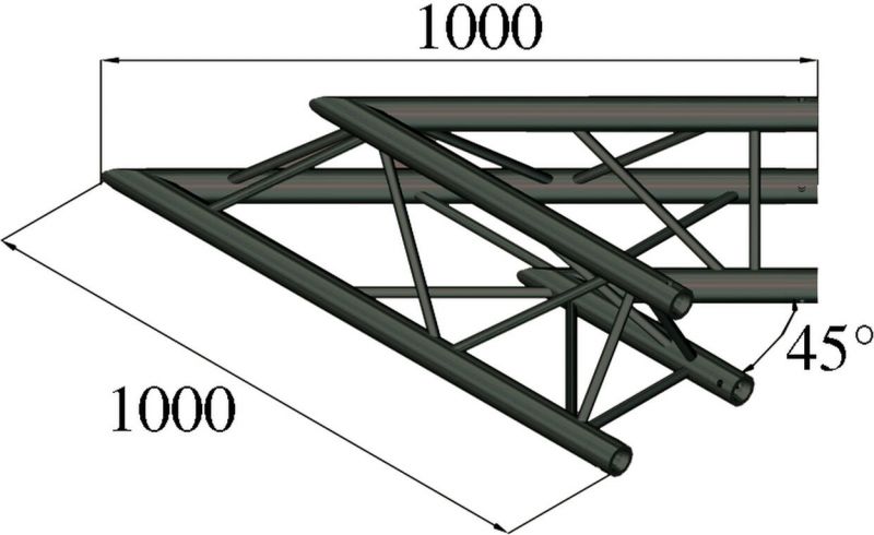 Alutruss TRILOCK S-PAC 19 2-way Corner 45° black