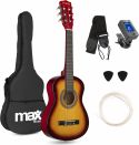 Musikinstrumenter, Børne Guitarpakke 30" - 1/4 børneguitar, Akustisk (3-5 år) Sunburst / Alt du skal bruge!