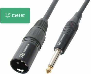 Kabel "god kvalitet" XLR-han til 6.3 Mono Jack, sort 1.5m