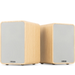KS10 Active Bookshelf Speaker Set 120W BT Light Wood TILBUD NU