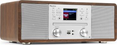 Avola Musikanlæg 'alt-i-et' med CD/BT/DAB+/FM og Wi-Fi Internet radio, Sølv