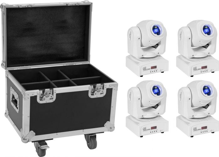 Eurolite Set 4x LED TMH-S60 Moving Head Spot wh + Case