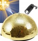 Halv spejlkuglesæt Komplet med motor, spot og halv spejlkugle 30cm guld Halv spejlkuglesæt Komplet med motor, spot og halv spejlkugle 30cm guld