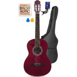 Spansk Guitar Pakke 39" - Voksen-fullsize, Akustisk (fra 12 år) Mørkerød / Alt d