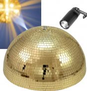 Halv spejlkuglesæt Komplet med motor, spot og halv spejlkugle 40cm guld