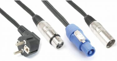 CX03-10 Audio Combi Cable Schuko - XLR F / Powerconnector A - XLR M 10m