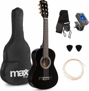 Børne Guitarpakke 30" - 1/4 børneguitar, Akustisk (3-5 år) Sort / Alt du skal bruge!