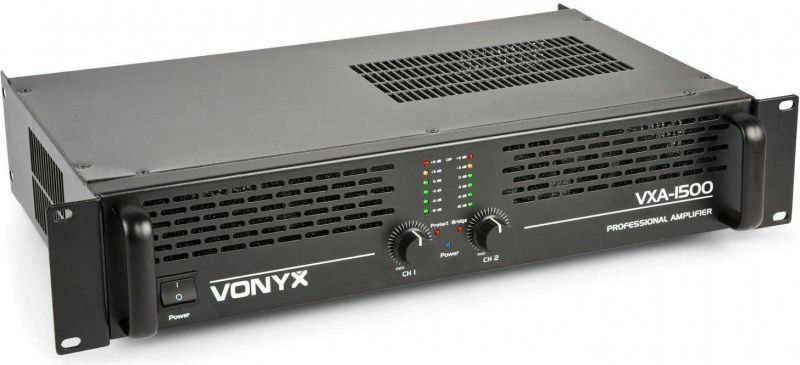 Professionel PA effekt-forstærker SKY-1500 II "kraftig" 2x 750W