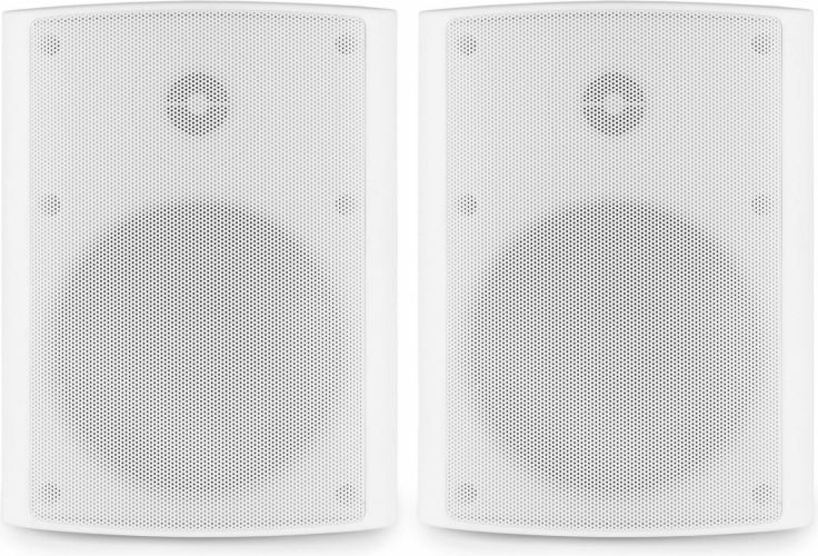 Inde/Udendørs Højttalersæt, kompakt design med vægbeslag / 8 Ohm / 5" 120W / IPX5 / BGO50, Hvid