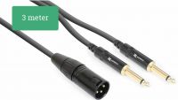 CX56-3 Kabel XLR Hann - 2x 6.3 Mono 3.0m