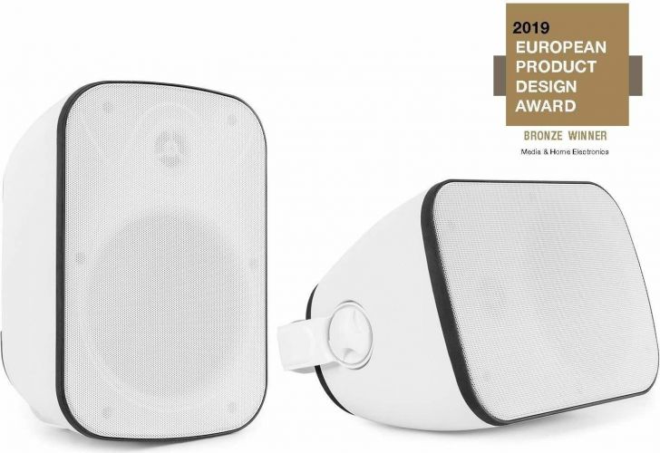 Udendørs Højttalersæt med vægbeslag og flot design / 8 Ohm / 5" 120W / IPX5 / BD50W, Hvid