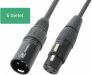 Kabel "god kvalitet - ekstra kraftig" XLR-han til XLR-hun, sort 6m