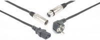 CX02-20 Audio Combi Kabel Schuko - XLR F / IEC F - XLR M 20m