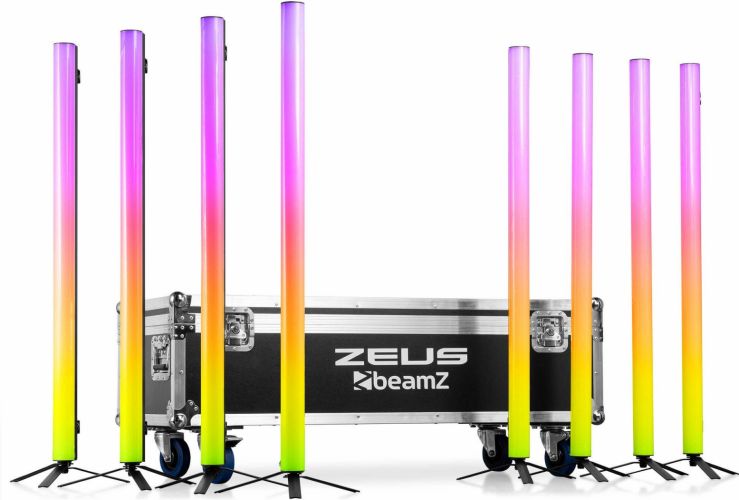 Zeus Battery Tube Set RGBW set of 8 in Flightcase